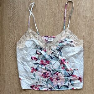 In Bloom Floral Cami with Lace Trim